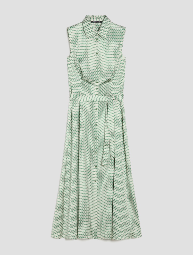 Patterned satin shirt dress - GREEN - pennyblack