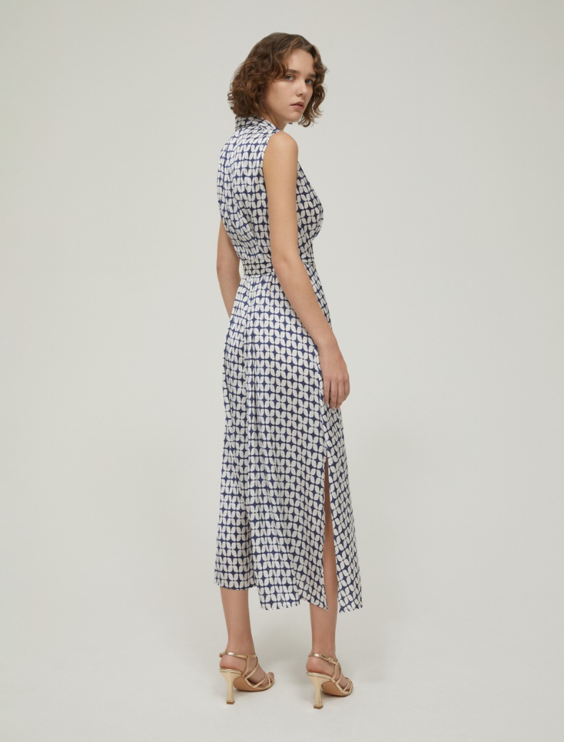 Patterned satin shirt dress - NAVY - pennyblack