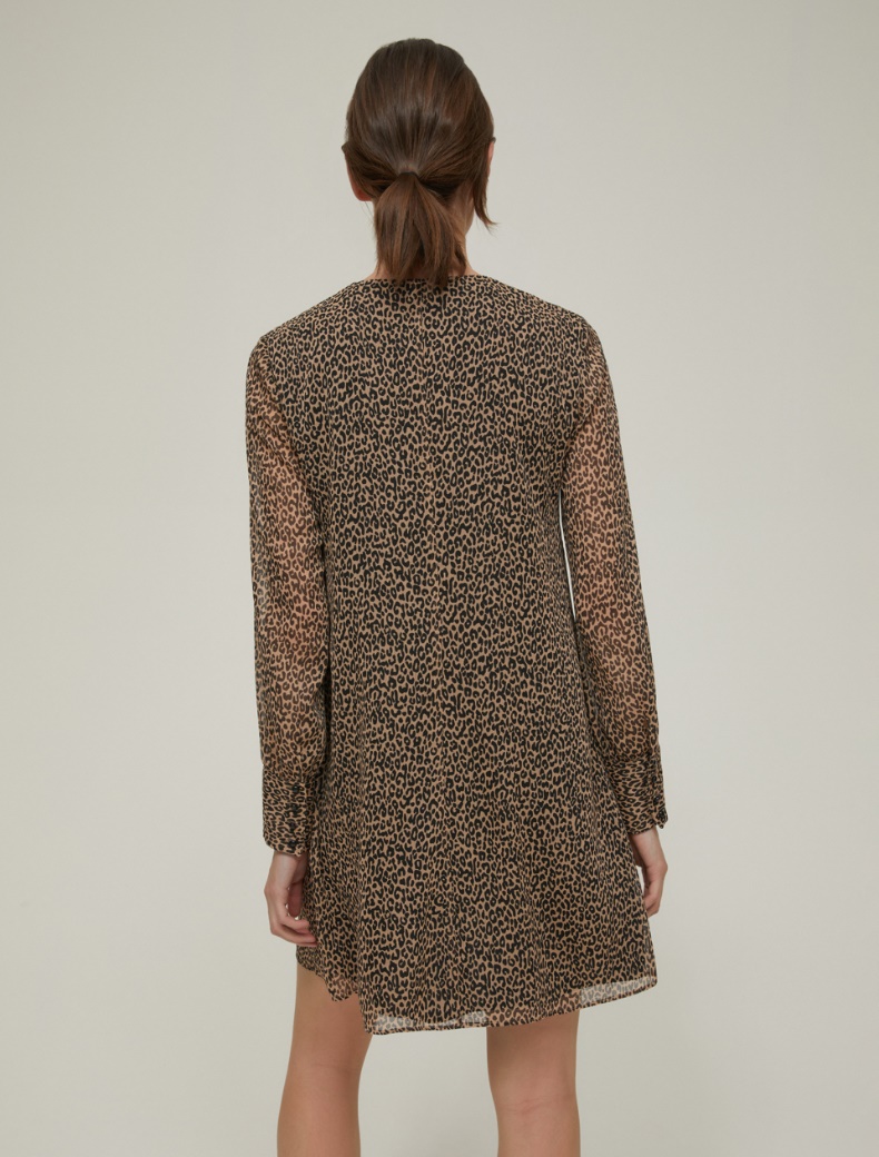 Spotted crepon dress - CAMEL - pennyblack