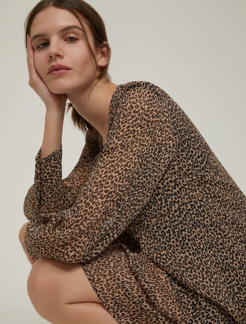 Spotted crepon dress - CAMEL - pennyblack