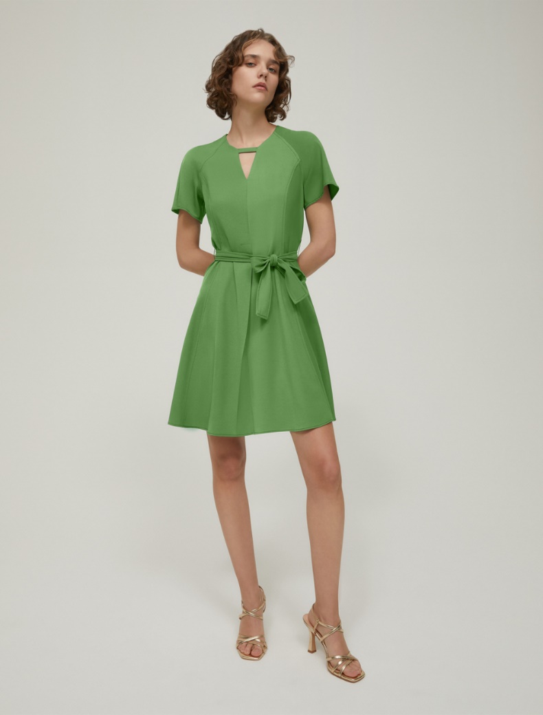 Dress in fluid twill - GREEN - pennyblack