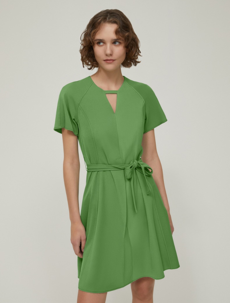 Dress in fluid twill - GREEN - pennyblack