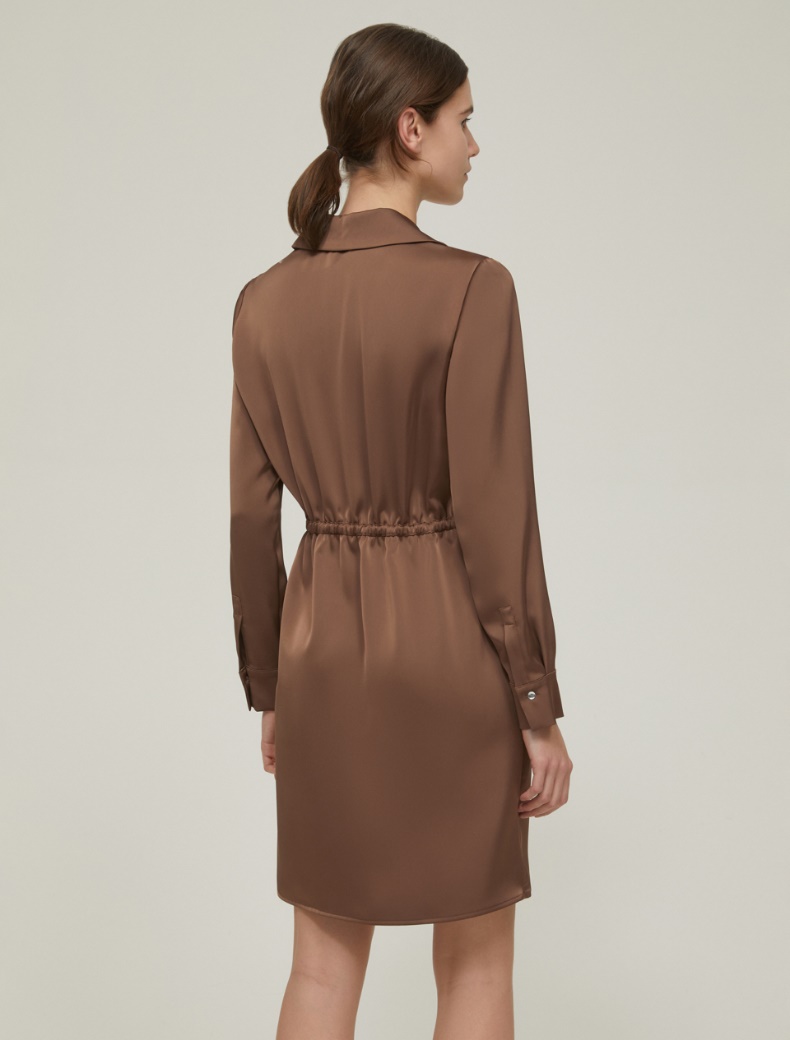 Satin criss-cross dress - BROWN - pennyblack