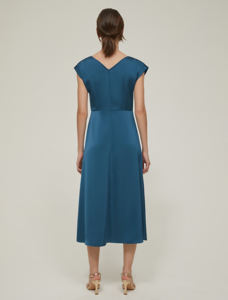 Satin midi dress - PEACOCK BLUE - pennyblack