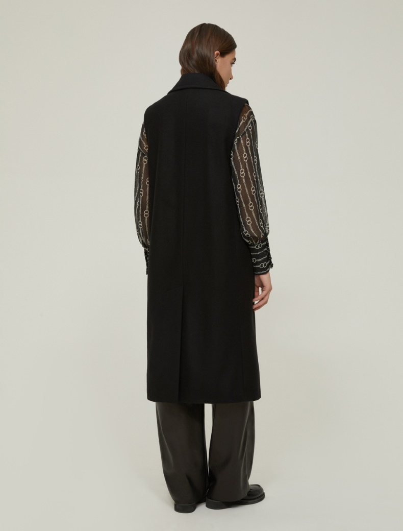 Sleeveless cloth coat - BLACK - pennyblack