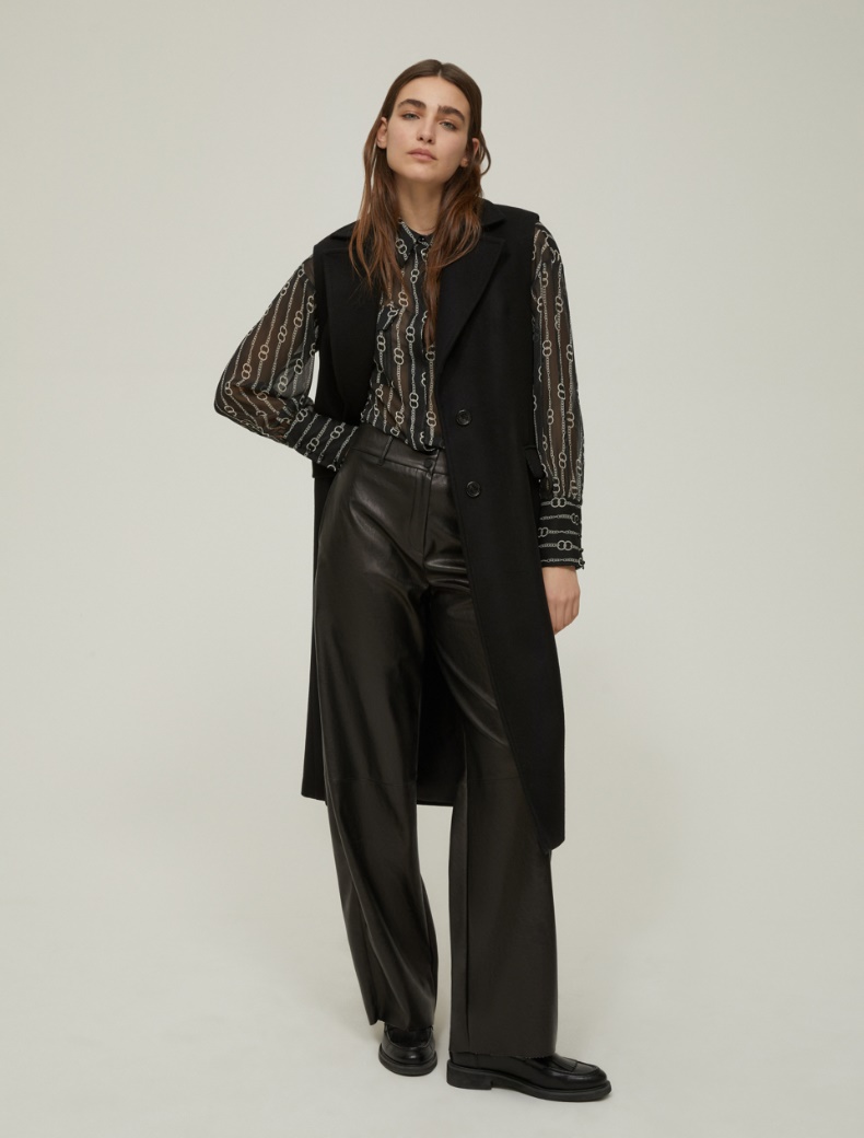 Sleeveless cloth coat - BLACK - pennyblack