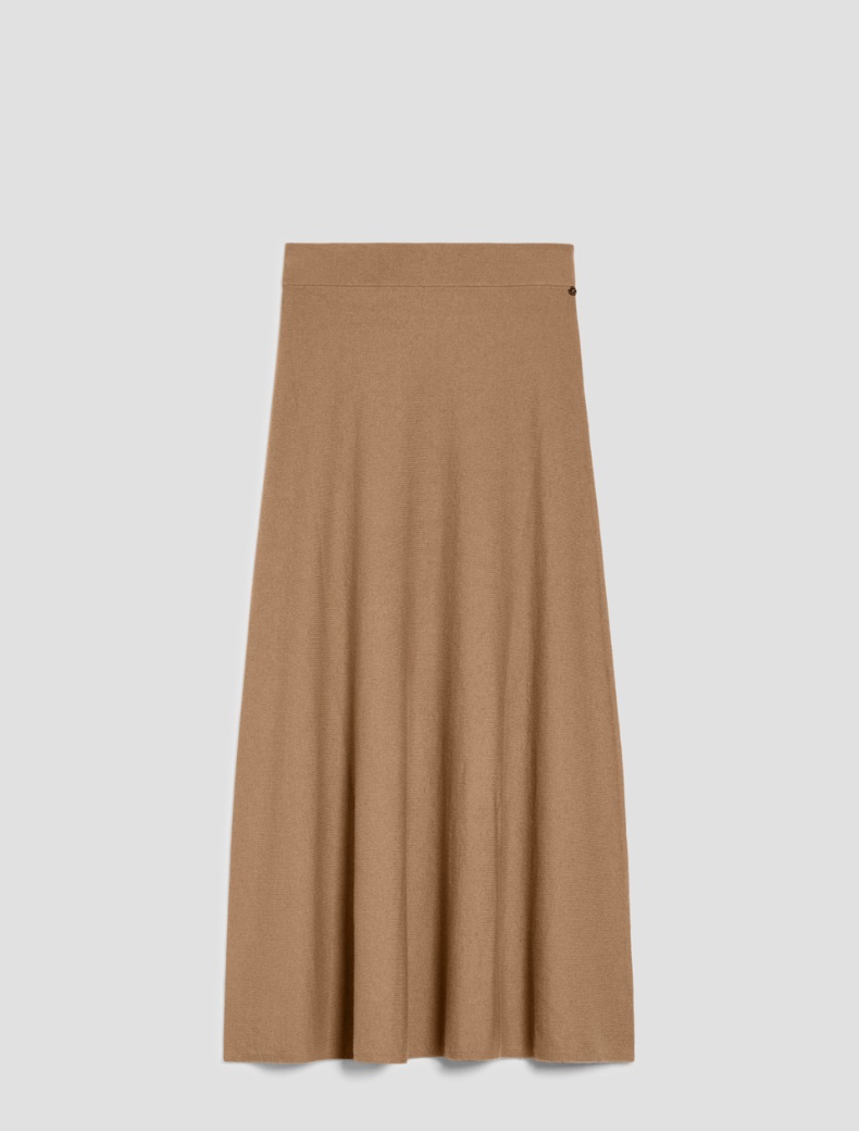 A-line knit skirt - CAMEL - pennyblack