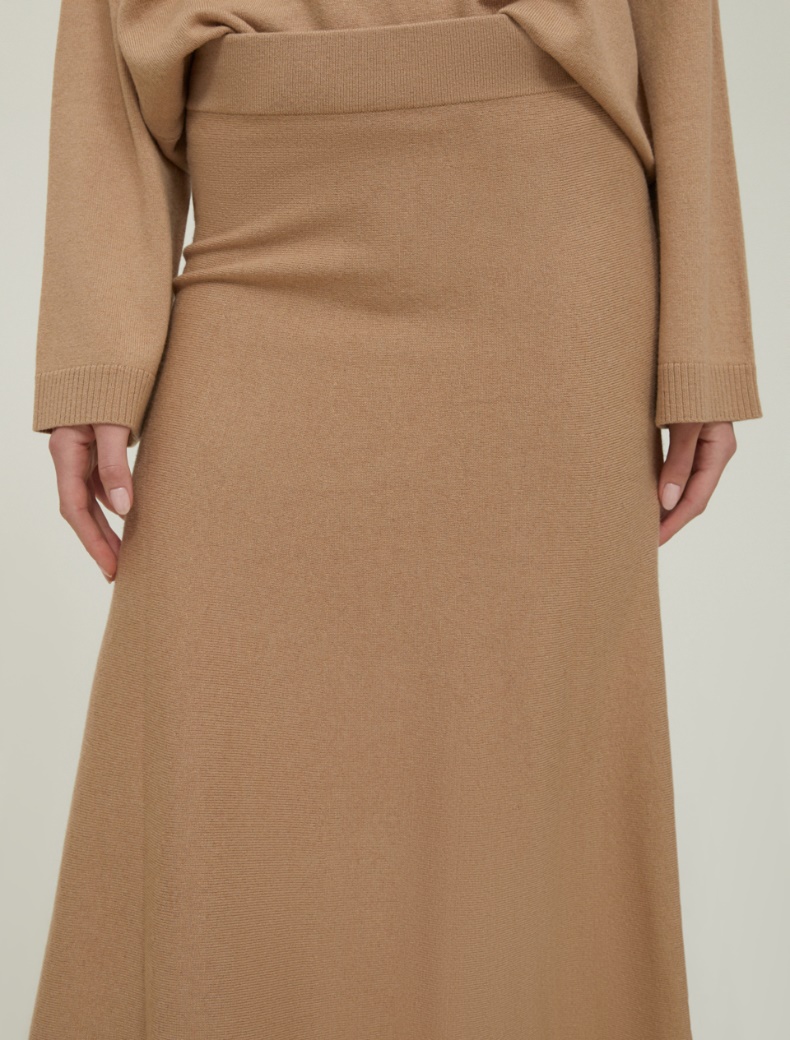A-line knit skirt - CAMEL - pennyblack