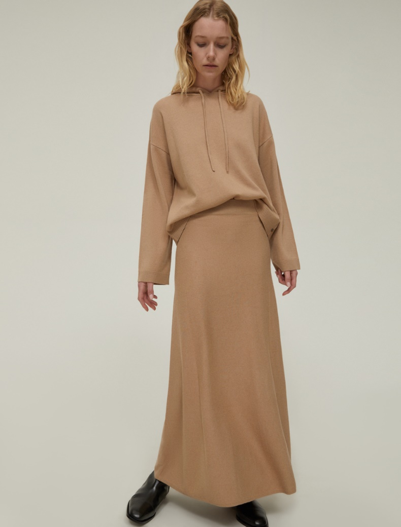 A-line knit skirt - CAMEL - pennyblack