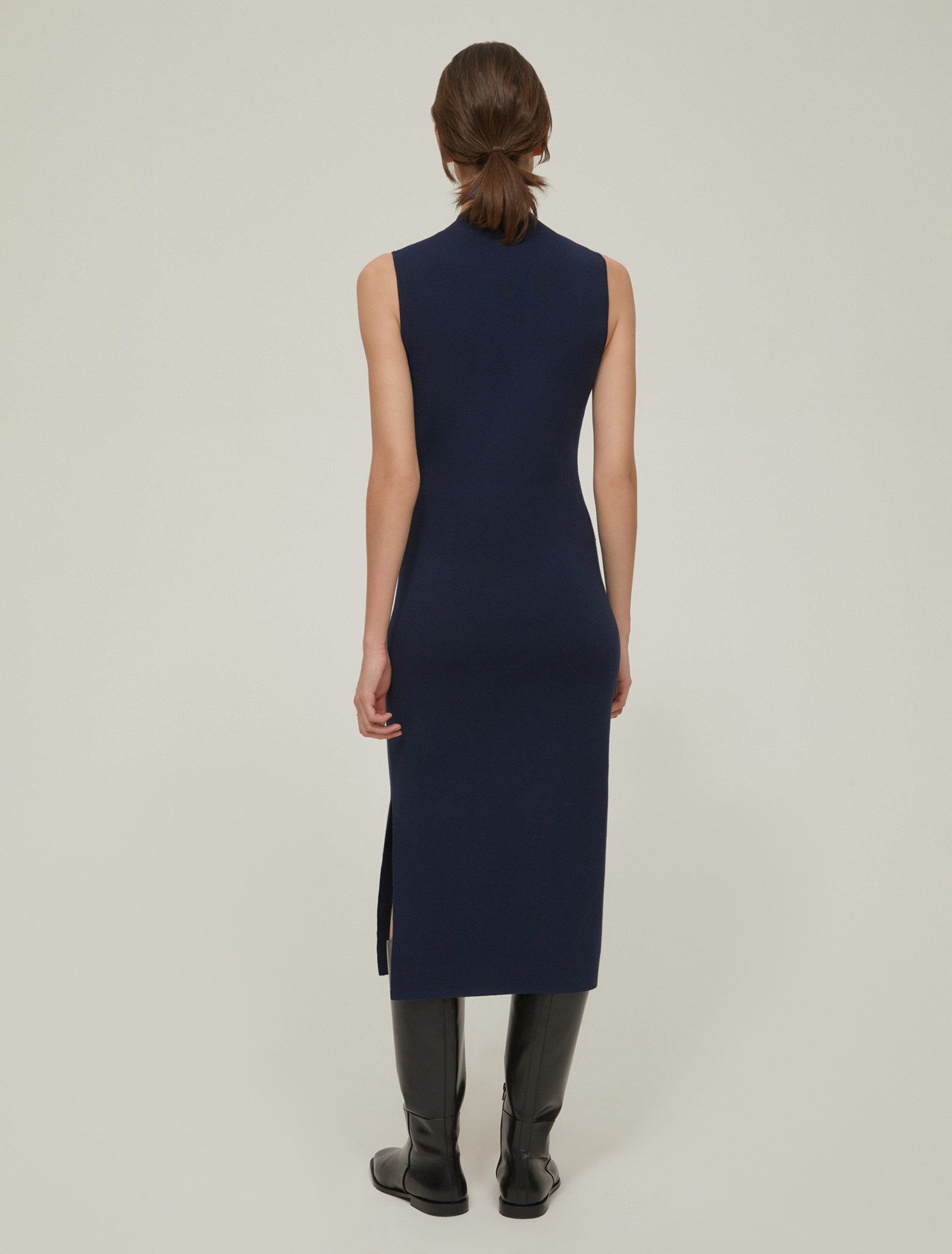 Abito in maglia con micro-borchie - BLU - pennyblack