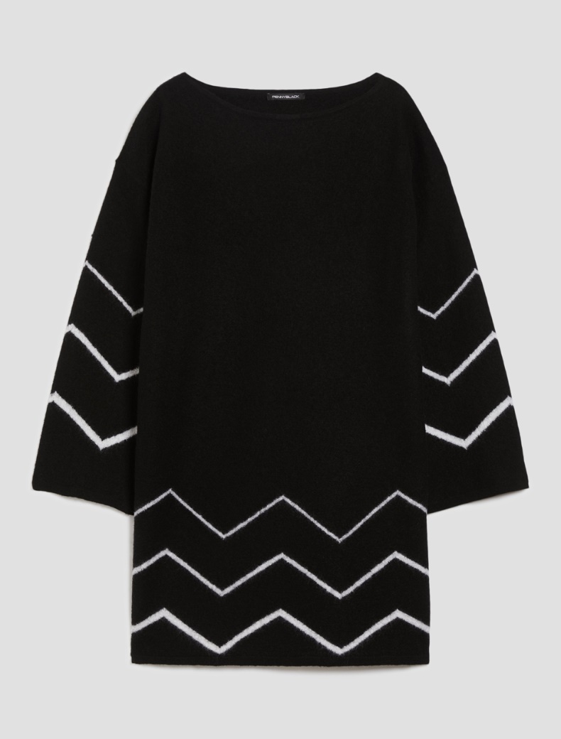 Pure boiled wool dress - BLACK - pennyblack