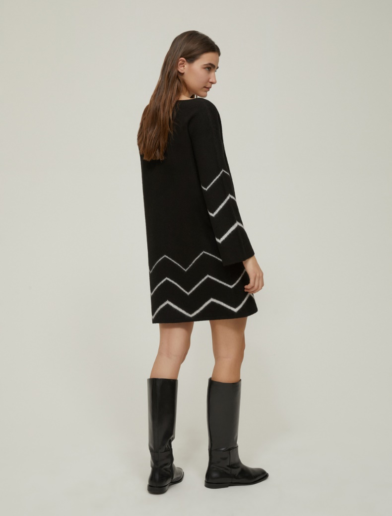 Pure boiled wool dress - BLACK - pennyblack
