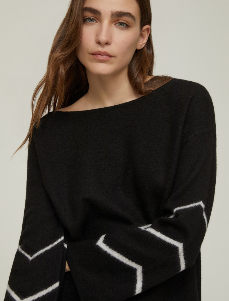 Pure boiled wool dress - BLACK - pennyblack