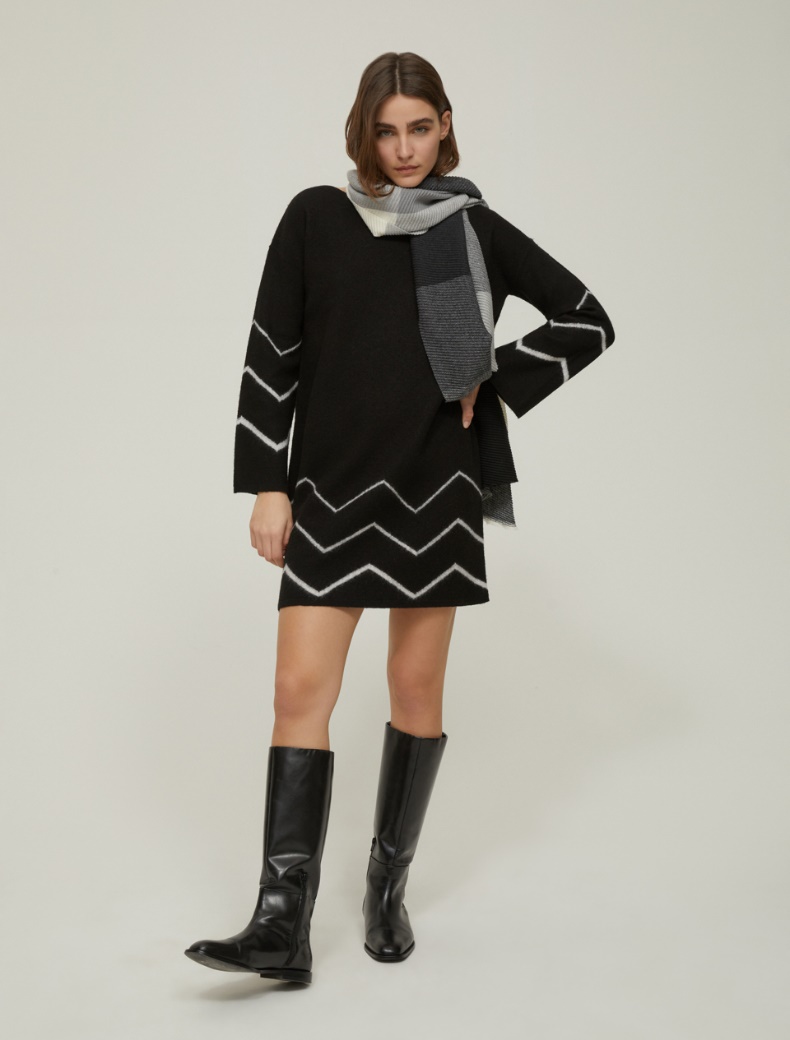 Pure boiled wool dress - BLACK - pennyblack