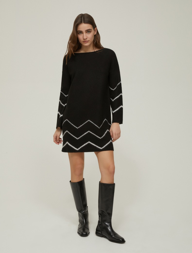 Pure boiled wool dress - BLACK - pennyblack