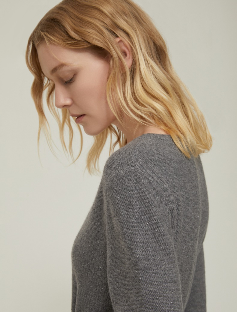 Sequin-adorned knit dress - MELANGE GREY - pennyblack