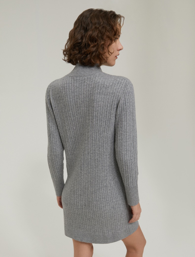 Cable-knit dress - MEDIUM GREY - pennyblack