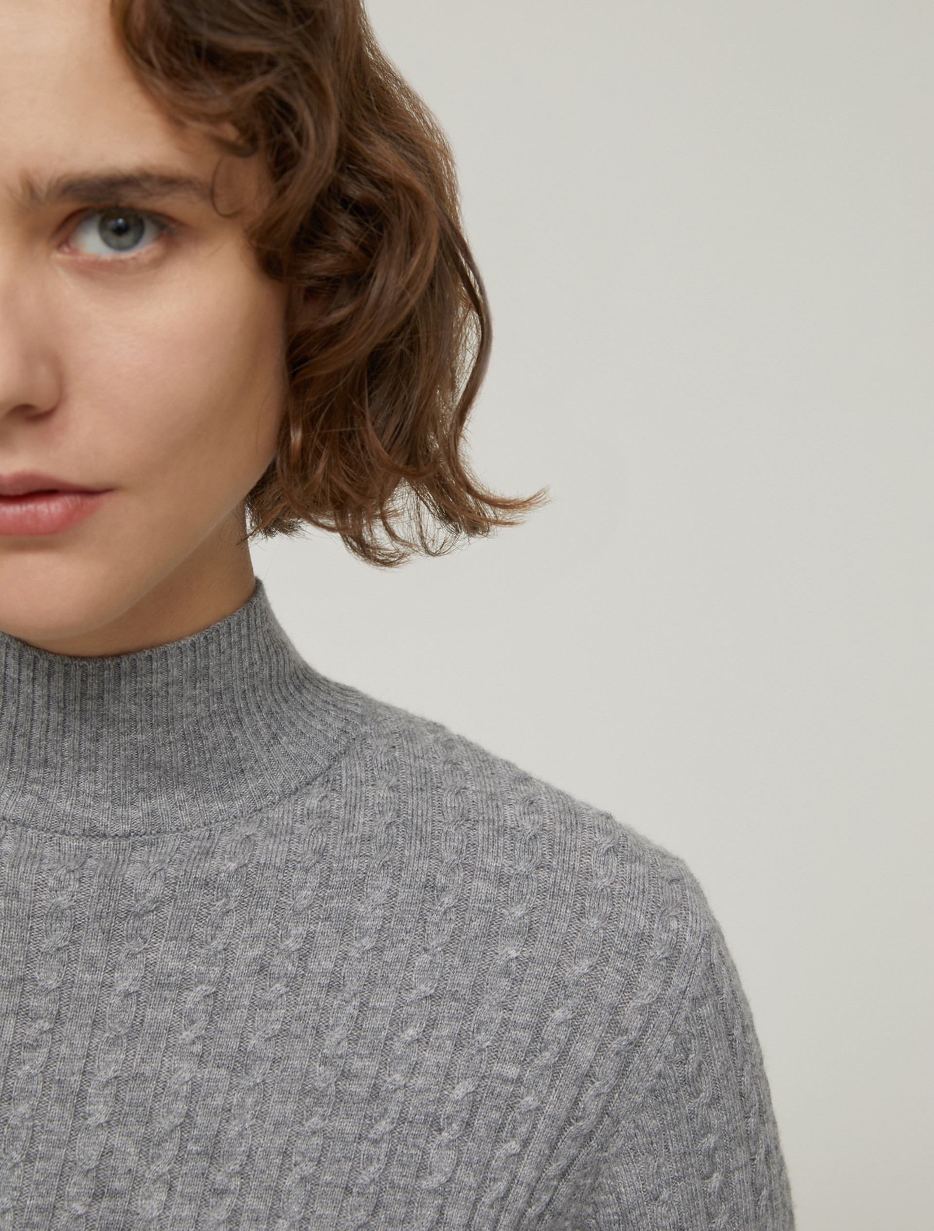 Abito in maglia a trecce - GRIGIO MEDIO - pennyblack