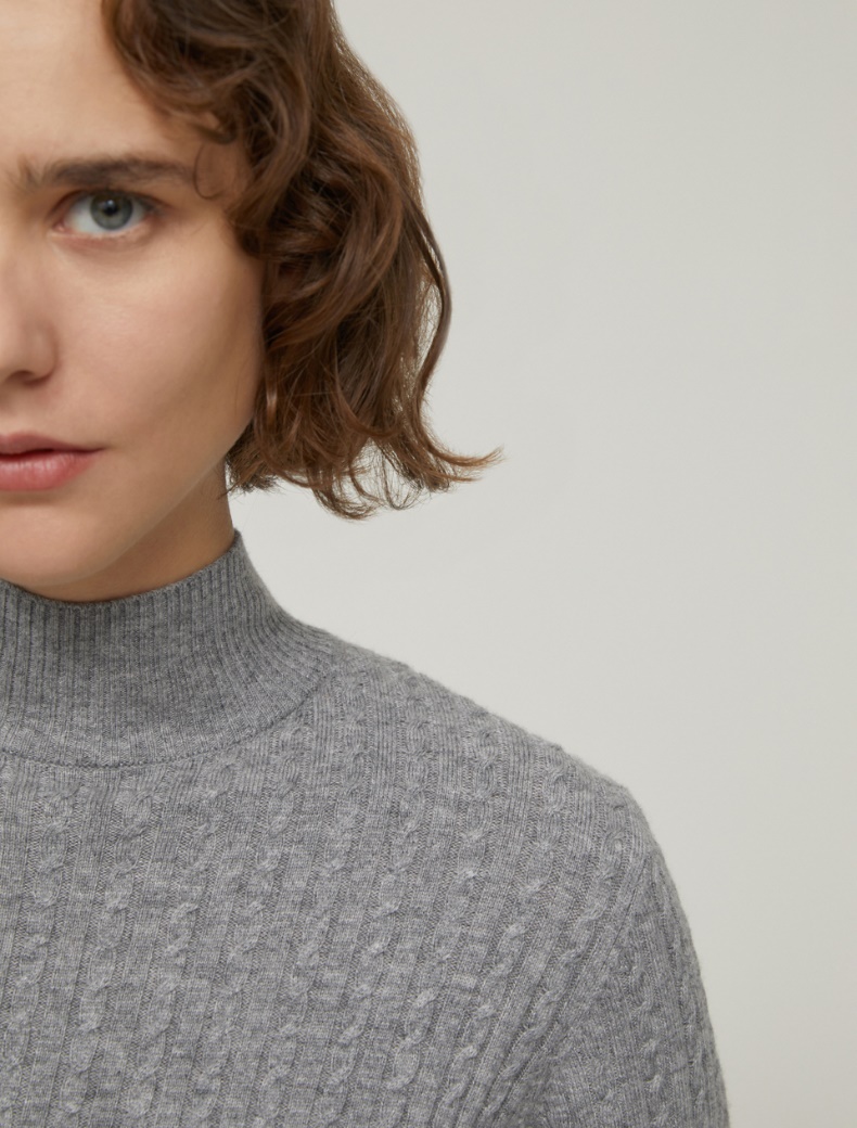 Cable-knit dress - MEDIUM GREY - pennyblack