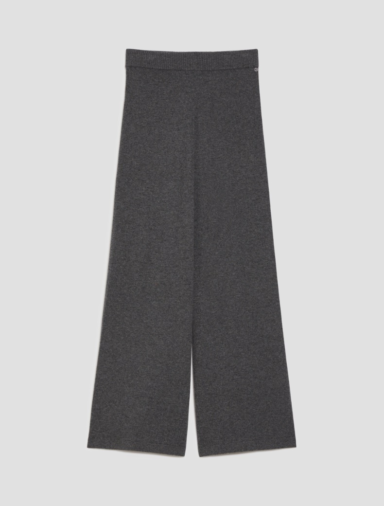 Wide-fit knit trousers - MELANGE DARK GREY - pennyblack