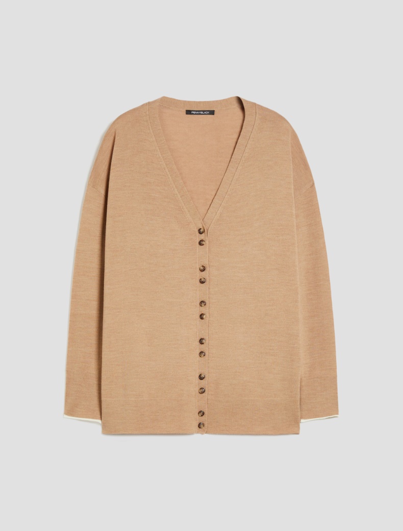 Fine pure wool cardigan - CAMEL - pennyblack