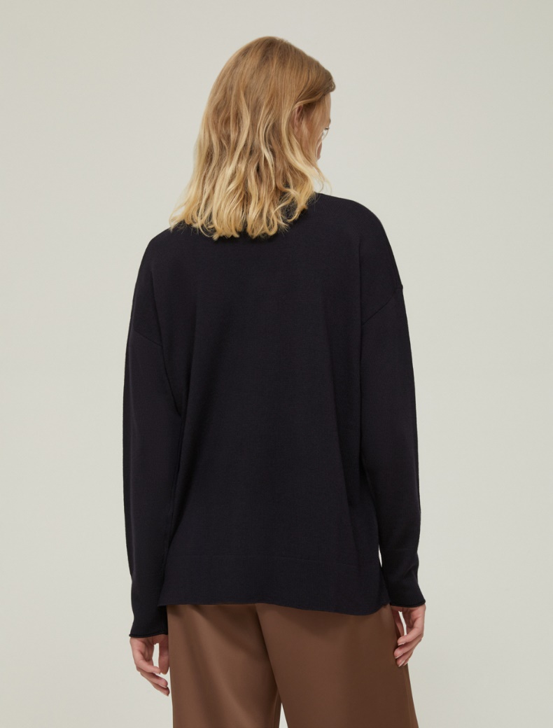 Fine pure wool cardigan - NAVY - pennyblack