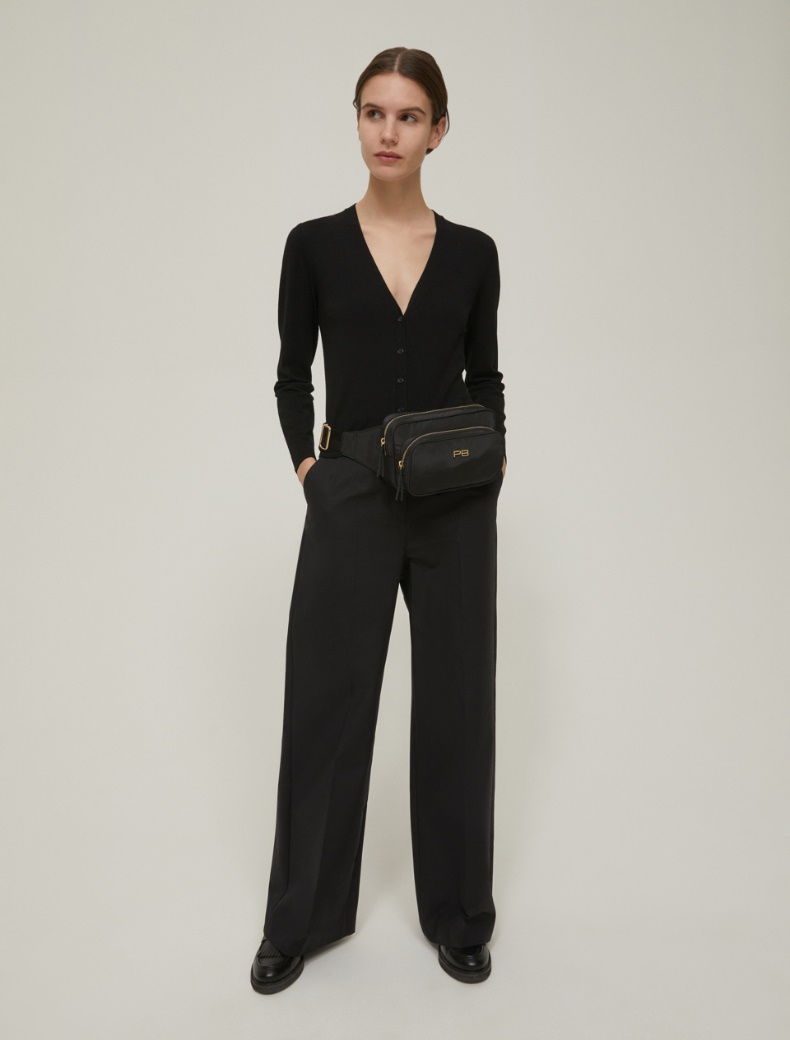 Slim-fit stretch knit cardigan - BLACK - pennyblack