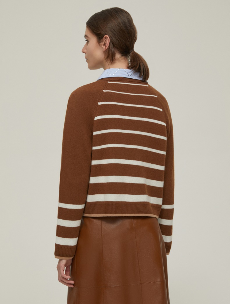 Wool and cashmere cardigan - TOBACCO - pennyblack