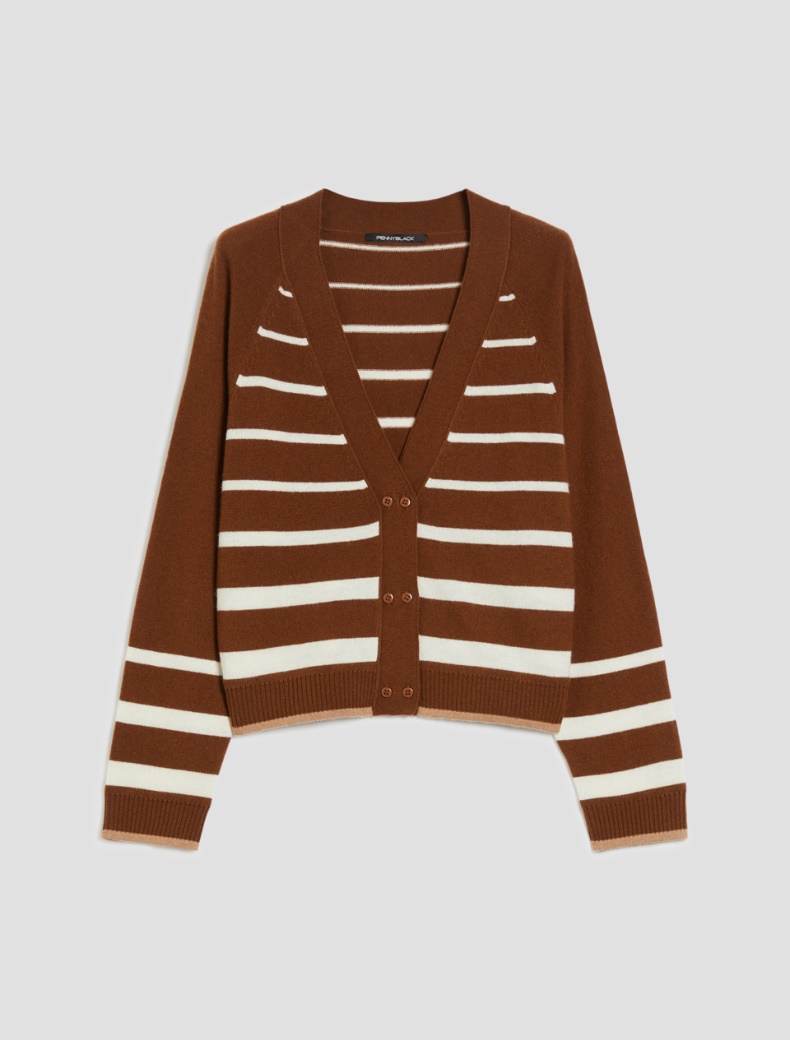 Wool and cashmere cardigan - TOBACCO - pennyblack