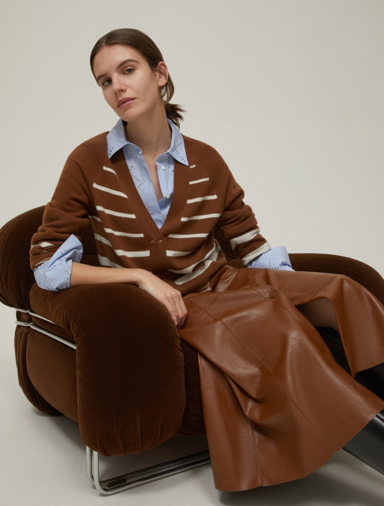 Wool and cashmere cardigan - TOBACCO - pennyblack