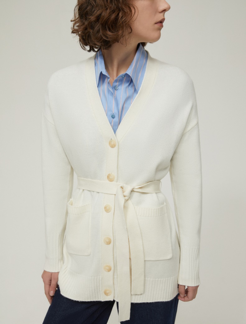 Wool-blend cardigan - IVORY - pennyblack