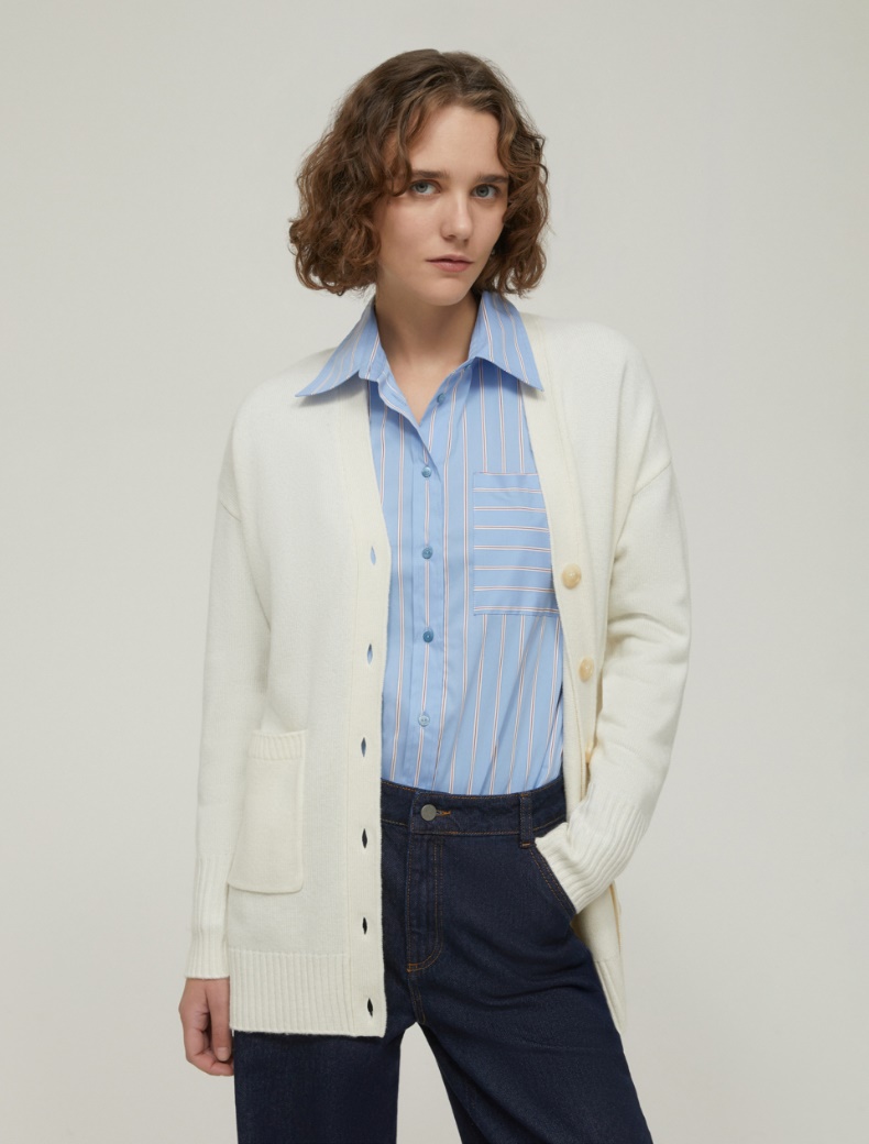 Wool-blend cardigan - IVORY - pennyblack