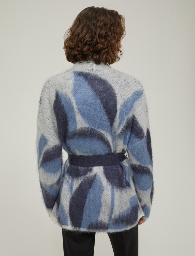 Jacquard mohair cardigan - NAVY - pennyblack
