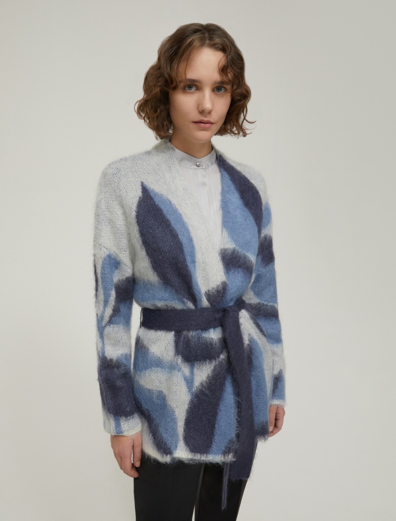 Jacquard mohair cardigan - NAVY - pennyblack