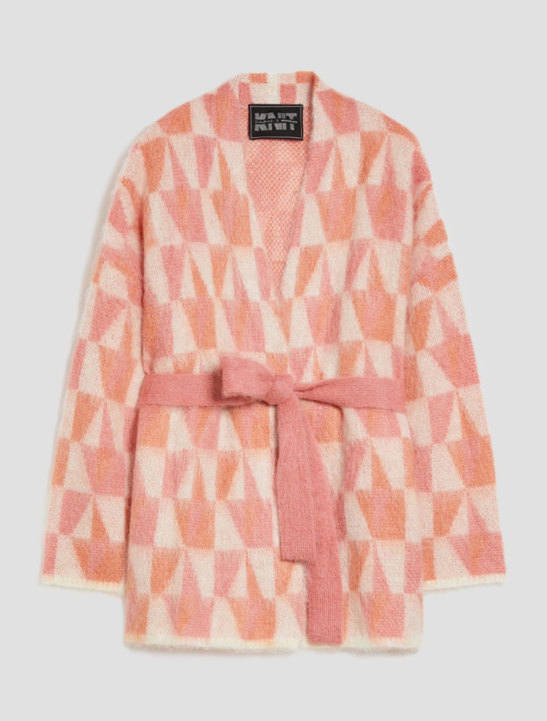 Jacquard mohair cardigan - PINK - pennyblack