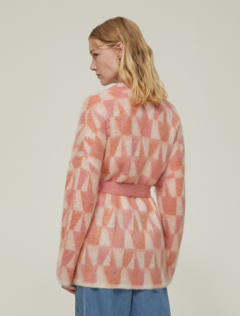 Jacquard mohair cardigan - PINK - pennyblack