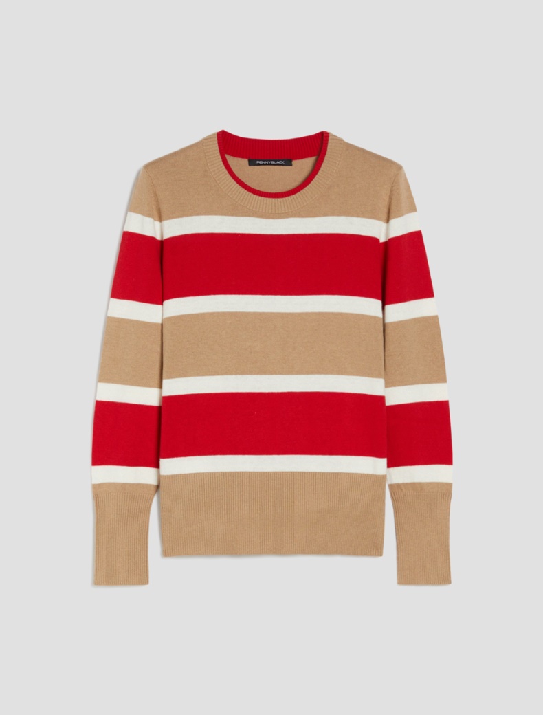 Maglia in cotone e cashmere - ROSSO - pennyblack