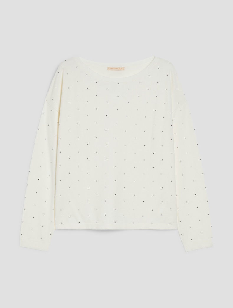 Microstud-detail sweater - IVORY - pennyblack