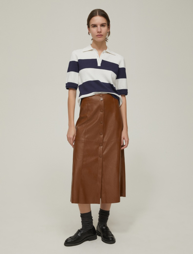 Cotton and cashmere polo shirt - IVORY - pennyblack