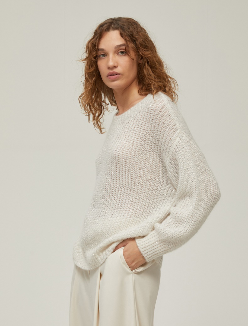 Micro-sequin sweater - CREAM - pennyblack