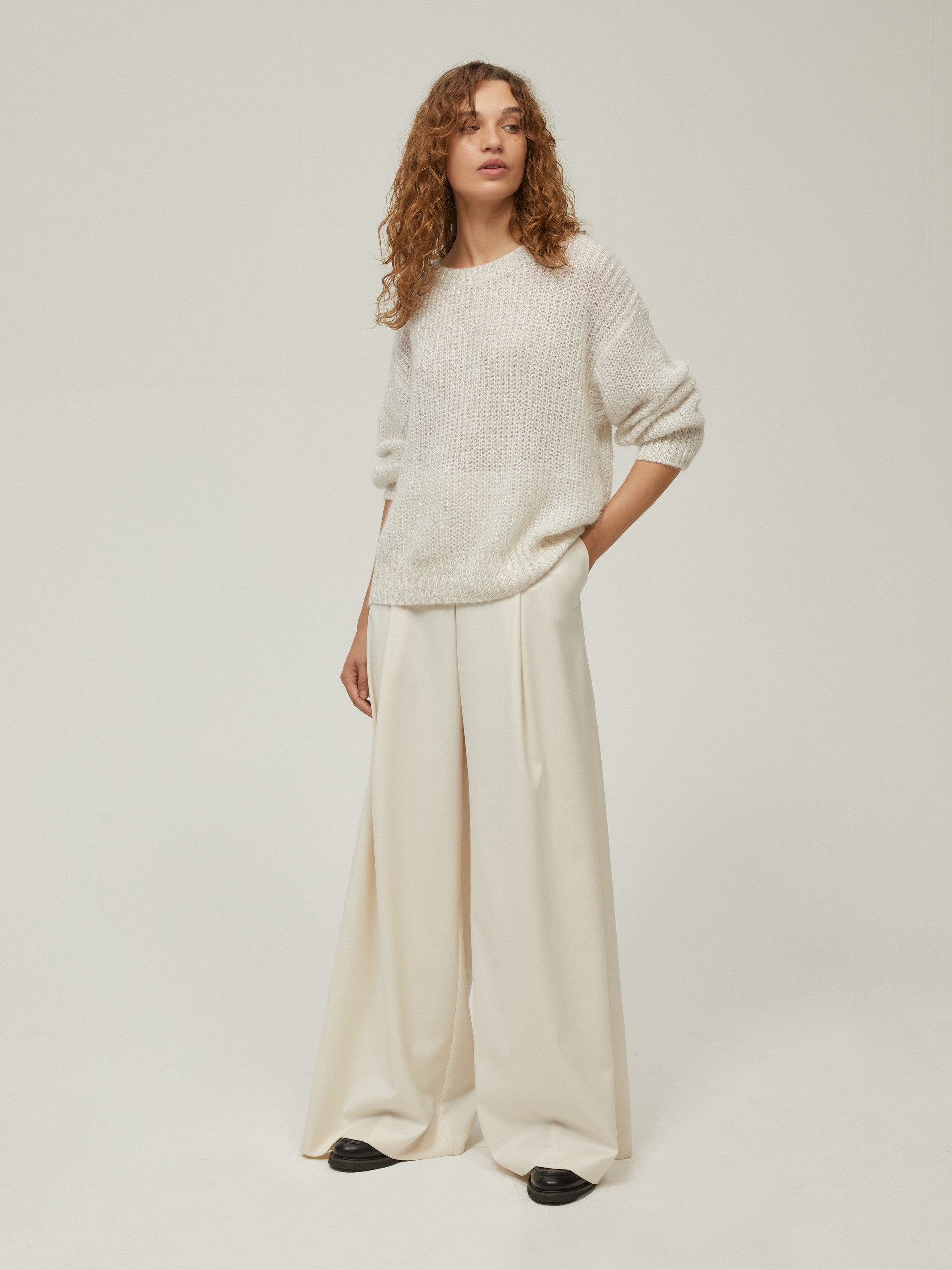 Micro-sequin sweater - CREAM - pennyblack