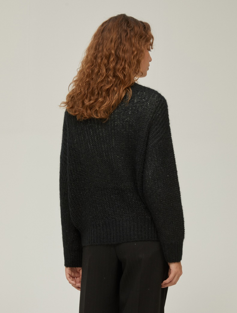 Micro-sequin sweater - BLACK - pennyblack