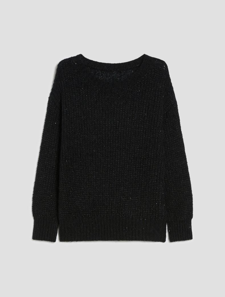 Micro-sequin sweater - BLACK - pennyblack