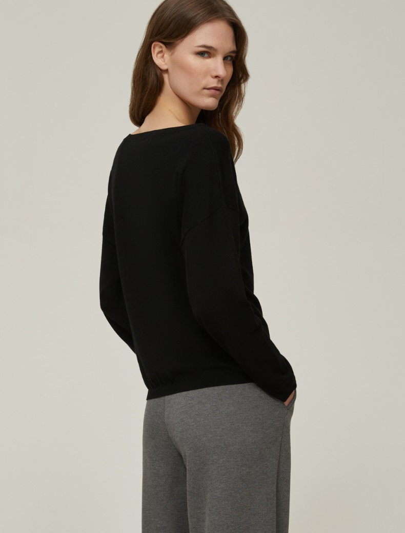 Boat-neck sweater - BLACK - pennyblack