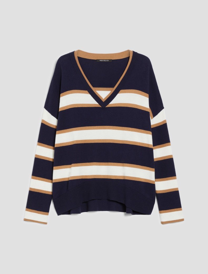 Cotton and cashmere jumper - NAVY - pennyblack