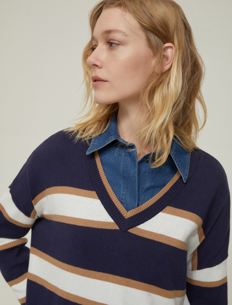 Cotton and cashmere jumper - NAVY - pennyblack