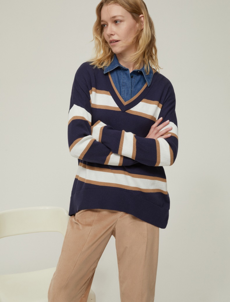 Cotton and cashmere jumper - NAVY - pennyblack