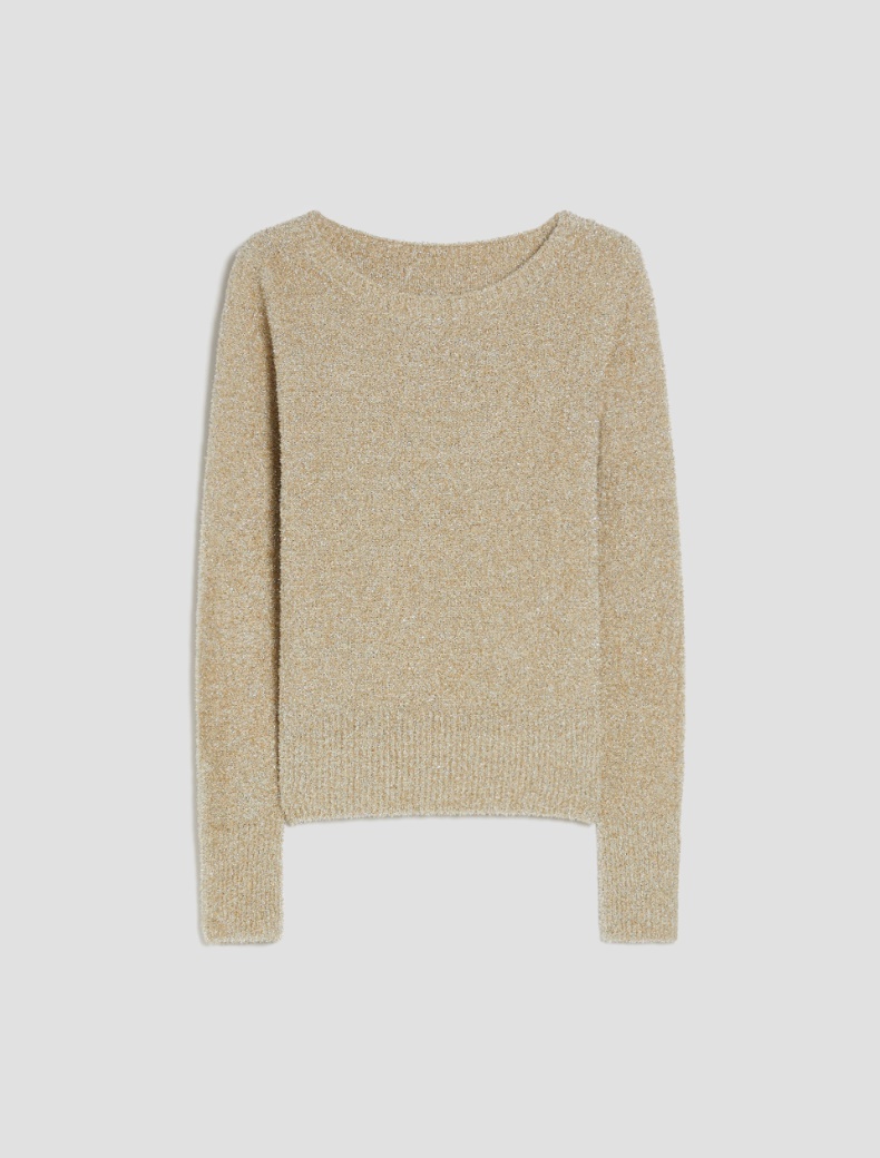 Fluffy lamé knit sweater - GOLD - pennyblack