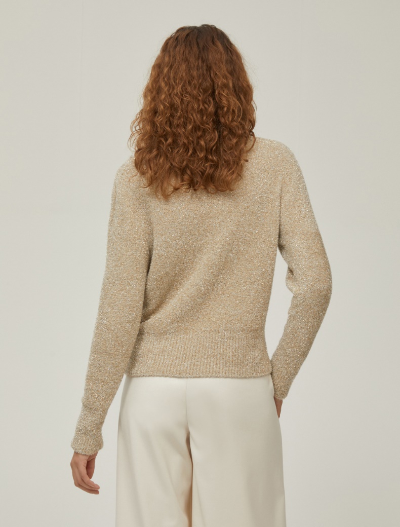 Fluffy lamé knit sweater - GOLD - pennyblack