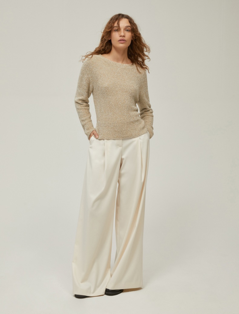 Fluffy lamé knit sweater - GOLD - pennyblack